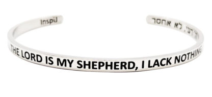 The Lord is My Shepherd, I Lack Nothing Inspirational Stackable Cuff Bangle Bracelet